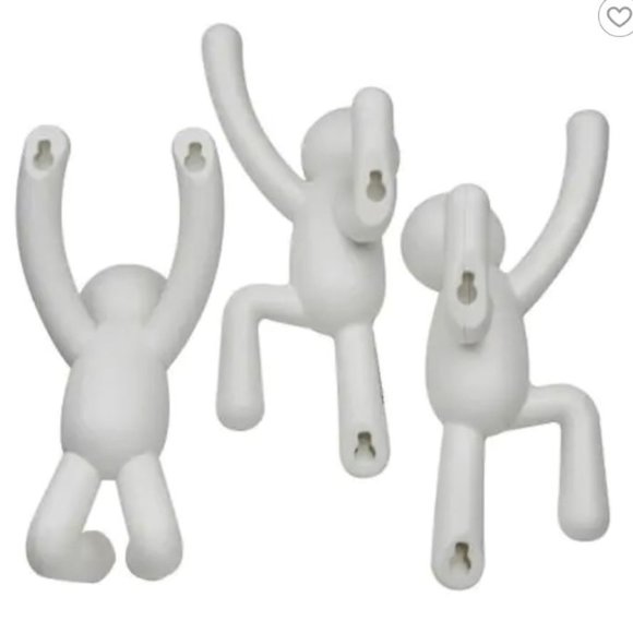 Buddy wall hooks by Umbra set of 3 white climbers - Picture 3 of 3